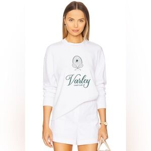NWT Varley Rasco Namesake Sweatshirt in White & Forest XL